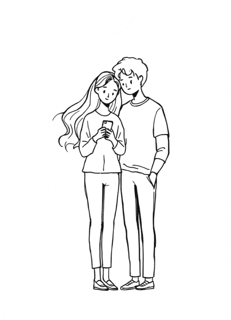 一緒に探すカップル